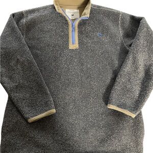 Southern Marsh Men's Zip-Up Sweater in Gray and Tan
